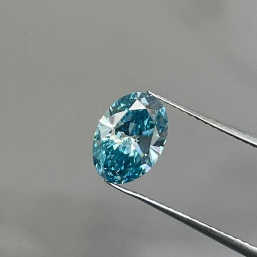 Loose Moissanite Salt & Pepper Blue Clean Oval Cut 8.00 x 6.50 MM