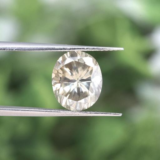 Loose Moissanite  Salt & Pepper Off White Clean Oval Cut 11.00 x 9.00 MM