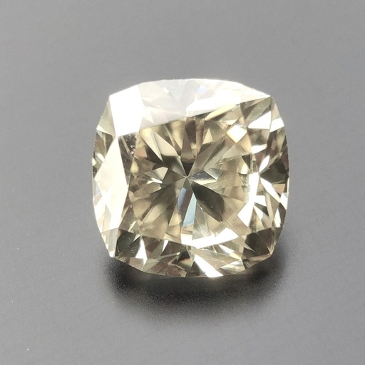 Loose Moissanite Salt & Pepper Off White Clean Cushion Cut 7.00 MM