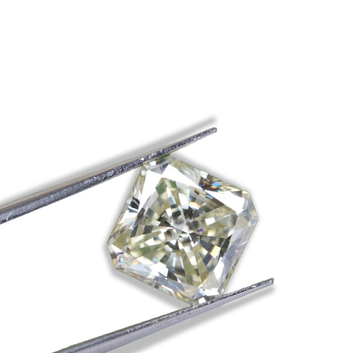 Loose Moissanite Salt & Pepper Off White Clean Square Radiant Cut 7.50 MM