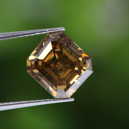 Loose Moissanite  Salt & Pepper Champagne Vivid Brown Clean Asscher Cut 6.00 MM