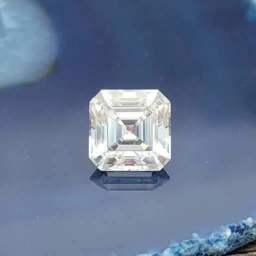 Loose Moissanite Salt & Pepper White Clean Asscher Cut 6.00 MM