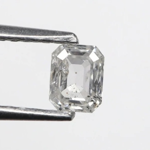 Loose Moissanite Salt & Pepper White Clean Emerald Cut 9.50 x 7.50 MM