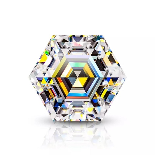 [MOHXWH1_7] Loose Moissanite White Clean Hexagon Cut 7.00 MM