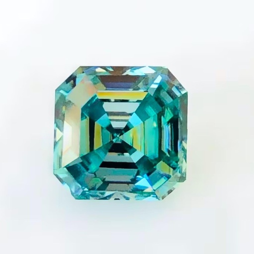 Loose Moissanite Blue Clean Asscher Cut 5.50 MM