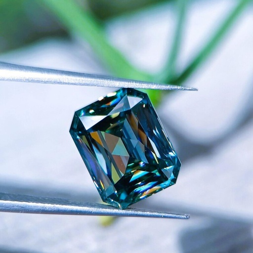 Loose Moissanite Blue Clean Criss Cut Cushion 5.50 MM