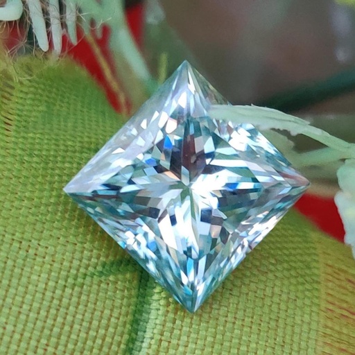 Loose Moissanite Blue Clean Princess Cut 7.50 MM