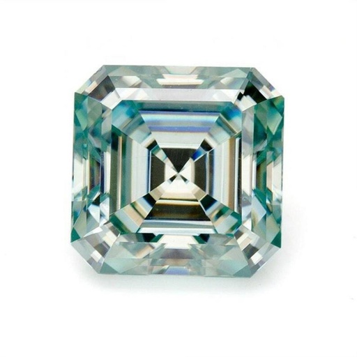 Loose Moissanite Fancy Blue Clean Asscher Cut 6.00 MM
