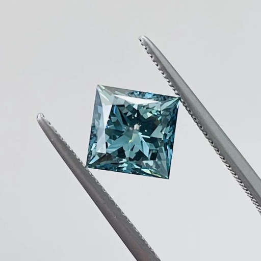 Loose Moissanite Fancy Blue Clean Princess Cut 7.50 MM 