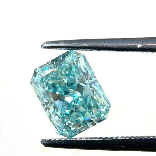 Loose Moissanite Fancy Blue Clean Radiant Cut 9.00 x 6.00 MM