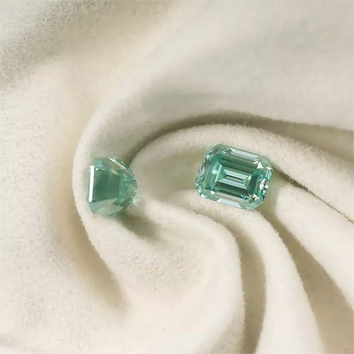 Loose Moissanite Green Clean Emerald Cut 12.00 x 10.00 MM