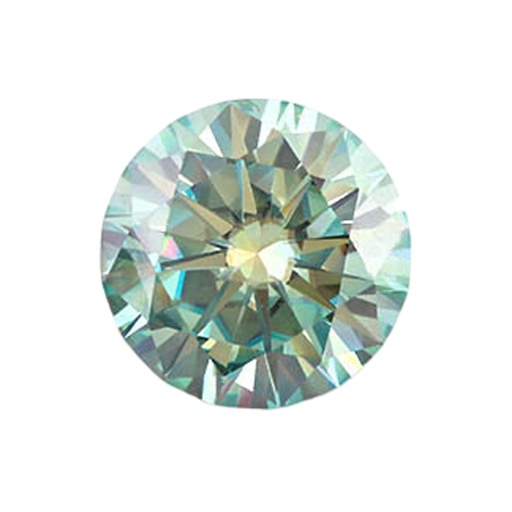 [MORDGR115] Loose Moissanite Green Clean Round Cut 15.00 MM