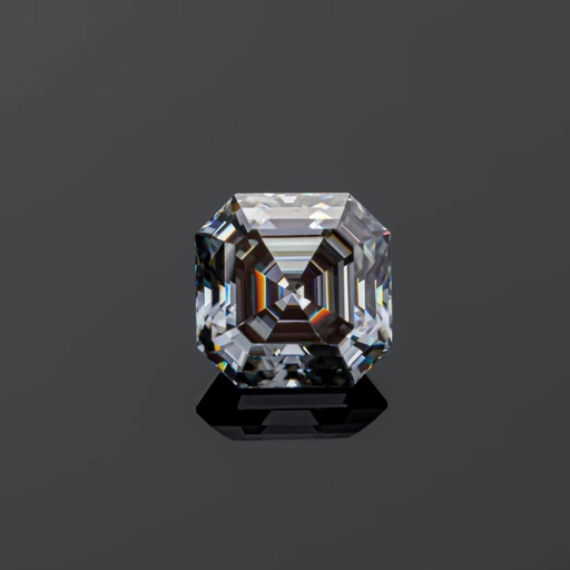 Loose Moissanite Grey Clean Asscher Cut 11.00 MM