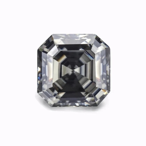 Loose Moissanite Grey Clean Asscher Cut 9.50 MM